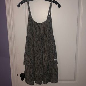 Patterned Olive Green/Tan Dress